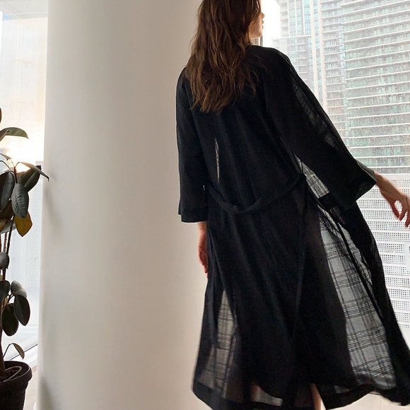 ARITZIA Wilfred Durante Check Jacket Long Jacquard Kimono - Size Large - Picture 5 of 15